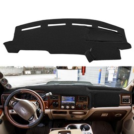 Yiz Dashboard Cover Dash Cover Mat Pad Carpet Custom Fit for Ford F250 F350 F450 Super Duty 1999 2000 2001 2002 2003 2004 / Ford Excursion 2000-2005 (Black) Y72