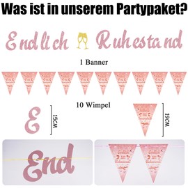 Retirement Decoration Finally Retirement Garland - Reinterin Party Decoration Banner and Bunting, Rose Gold Garlande for Farewell Party Retirement Decorations Women