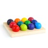 Rainbow Wooden Balls with Tray Wooden Sorting and Matching Game