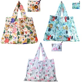 3Pack Reusable Grocery Large Tote Bag Foldable Eco-Friendly Shopping Bags