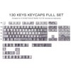PBT Keycaps 131 Keys Rose Coast Grey Keycaps, Double Shot