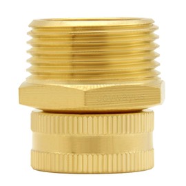 Joywayus Brass 3/4" GHT Female x 1" NPT Male Thread Swivel Pipe Fitting Garden Hose Threaded to Pipe Threaded Adapter