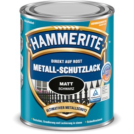 Hammerite AkzoNobel (DIY HAMMERITE) Metall-Schutzlack Matt Schwarz 0,250 L, 5134931, 250 ml (1er Pack)