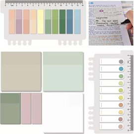 700 hojas de Juego de Notas,Contiene notas adhesivas transparentes y Marcadores de Página,Nota adhesivas translúcidas para estudio,lectura,Mantenga su escritura limpia y ordenada