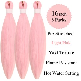 Braiding Hair Pre stretched Pink Prestretched Kids Braiding Hair Ez Braid Twist Knotless Synthetic Hypoallergenic Itch Free