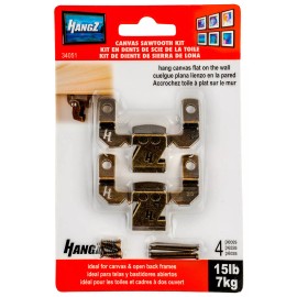HangZ Canvas Flat Mount Sawtooth Hook & Hanger Kit Holds 15lb