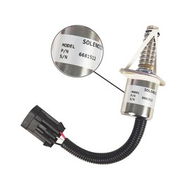 Fuel Shut Off Solenoid, 6681512 6681513 ELL70-0065 Brake Solenoid Fit for Bobcat Skid Traction S100 S250 S130 S300 A220 S70 S150 S160 S175 S185 S205 S220 S450 S510 S530 S550 (12 V)