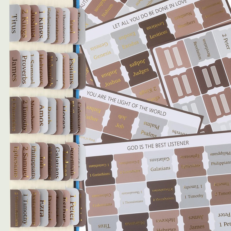 Mr. Pen- Bible Tabs, 75 pcs, Warm Mocha, Gold Foil