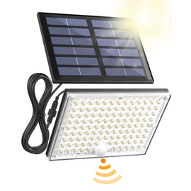 SUPERDANNY Solar Motion Sensor Outdoor Flood Lights with 113 Bright LEDs, Dusk to Dawn Outside Flood Lights with 16ft Cable IP65 Waterproof, Security Light for Garden Barn Porch 1 Pack