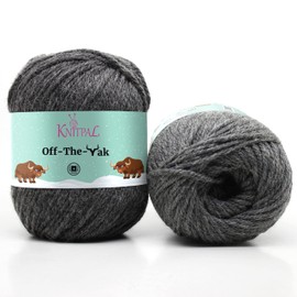 Off-The-Yak Squishy Soft Wool Blanket Yarn for Knitting and Crocheting, Heavy Worsted/Aran Weight #4, 25% Yak, 50% Wool, 25% Acrylic, 3 Skeins per Pack, 360yds/300g (Anchor Gray)