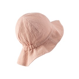Sterntaler Sun Hat Structure - Girls' Summer Hat - Cotton Fishing Hat with Neck Protection - Elastic Elastic Band - Lining Made of Batiste (Organic) - Baby and Children's Headpiece, Pearl Pink, 51
