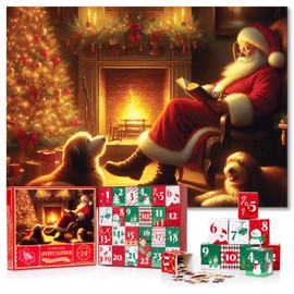 Christmas Advent Calendar Jigsaw Puzzle 2024 – 1000 Piece Countdown Puzzle for Adults, Kids, Family & Friends – Ideal