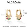 VACRONA Huggie Earrings for Women 18k Gold Plated Turquoise Huggie