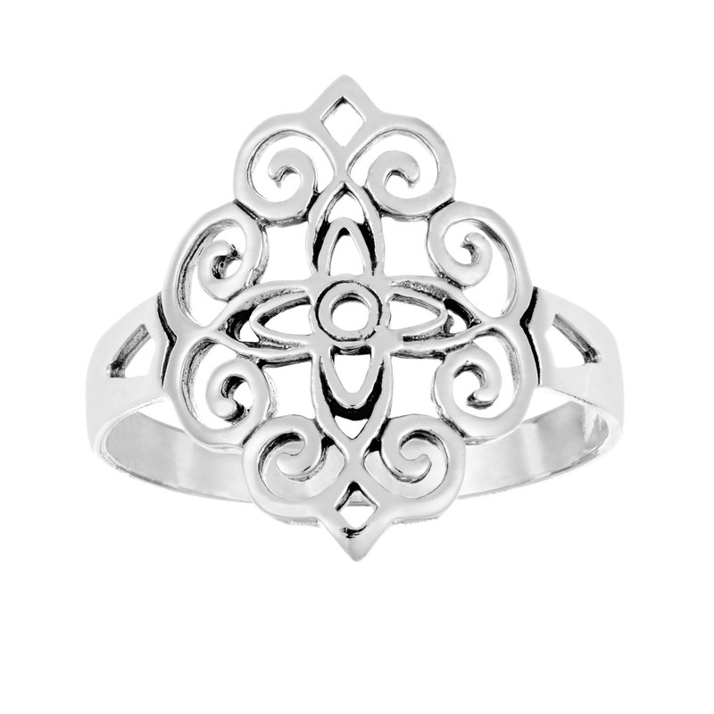 Silverly Women's .925 Sterling Silver Celtic Diamond Shaped Swirl Pattern