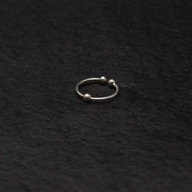 Willys Jewellery Piercing Ring Fake 925 Sterling Silver Thin Hoop Ear Piercing Lip Ring and Nose Piercing (to Stick), Sterling Silver