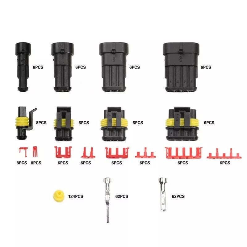AIMALL 352PCS 12V Waterproof Electrical Wire Connector Plug Terminal Kit,
