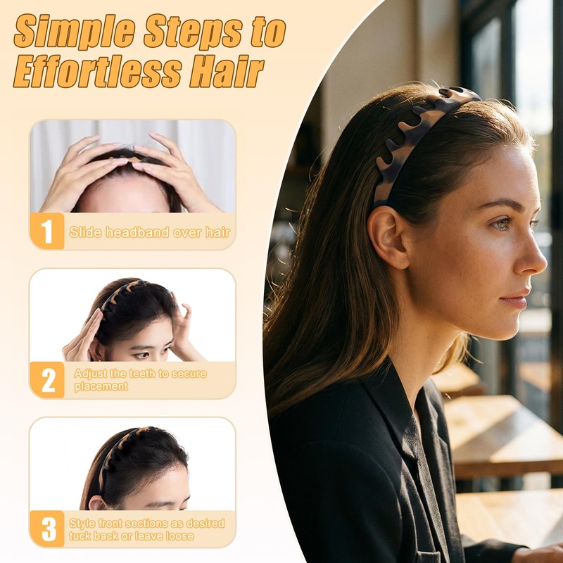 Axewqn 2 Pcs Silicone Headband for Women, Non-Slip Flexible Hairbands