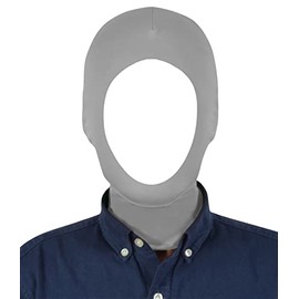 Aniler Unisex Open Face Stretchy Costume Cosplay Zentai Hood Mask (One Size, Light Gray)