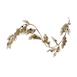 Creative Co-Op Faux Pine Garland with Pinecones, Gold Finish