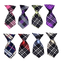PET SHOW 8pcs Plaided Small Dogs Collar Charms Neckties Medium Dog Cats Puppies Kitten Slide on Collars Attachment Accessories Neck Ties Party Holiday Costumes