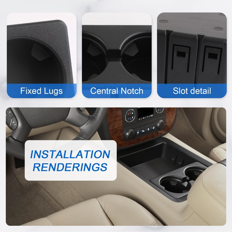 RADHLBNIU Cup Holder Compatible with Chevy Silverado Avalanche Sierra 2007-2013,