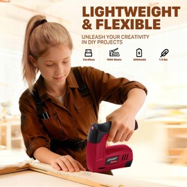 Electric Staple Gun with 3000 Staples 650 Nails, Upholstery Staple Gun for Wood Crafts Carpentry Decoration DIY, 4V 2 in 1 Cordless Brad Nailer Fits 18GA 1/4"-1/2" Nails and 22GA 3/16"-3/8" Staples