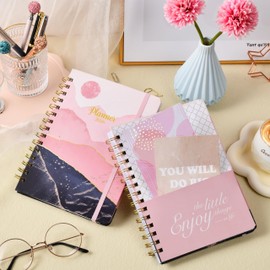 2026 Planner - 2026 Planner Weekly and Monthly Spiral Bound, Weekly & Monthly Planner with Tabs, 6" x 8.4", JAN. 2026 - DEC. 2026, Hardcover with Back Pocket + Thick Paper + Twin-Wire Binding - Pink