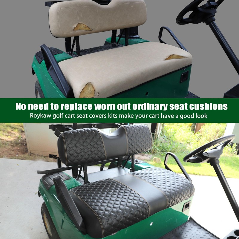 Roykaw Golf Cart Seat Covers Kit Fit for EZGO TXT