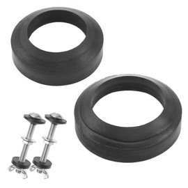 Rrina Universal Toilet Tank to Bowl Gaskets Repair Kit with 2 Pcs Gasket 2 Sets Tank to Bowl Bolts Fits Most 2Inch 3Inch Flush Valve Opening Toilet Tanks