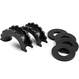 BUNKER INDUST D Ring/Shackle Isolator Kit,1 Pair Black D-Ring Isolator and 4 Pcs Washers Dring Cover Fit for 3/4" Shackle Hooks 4x4 Off Road Jeep Accessories Protect Your Bumper and Reduce Rattling