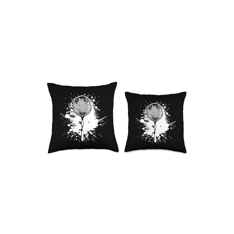 Badminton Racket Streetart Throw Pillow