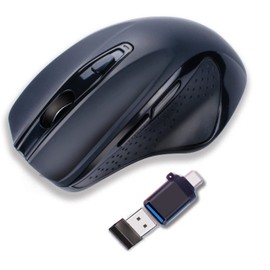 INNOMAX - mouse inalámbrico USB C, USB-C 2.4G, ergonómico, tamaño grande/recargable, con adaptador USB C a USB A 3.0 para MacBook Pro 2021, MacBook Pro 2020 y portátil con puerto USB-C