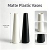 2‑Pack Shatter‑Resistant Vase Set with Natural Dried Flowers, Black and