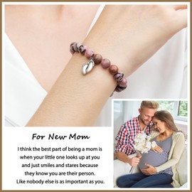 HGDEER New Mom Gifts for Women, Pregnancy Gifts for First Time Moms, Unique Gifts Idea Bracelet Jewelry Present for Best Mom Ever Mama Mothers Day