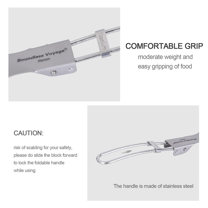 Boundless Voyage Titanium Folding Spoon Spork Fork Set Outdoor Camping