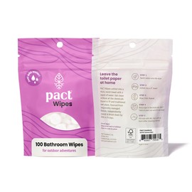 PACT Bathroom Wipes (100-Pack) | Compressed Toilet Wipes for Camping, Backpacking, Backcountry