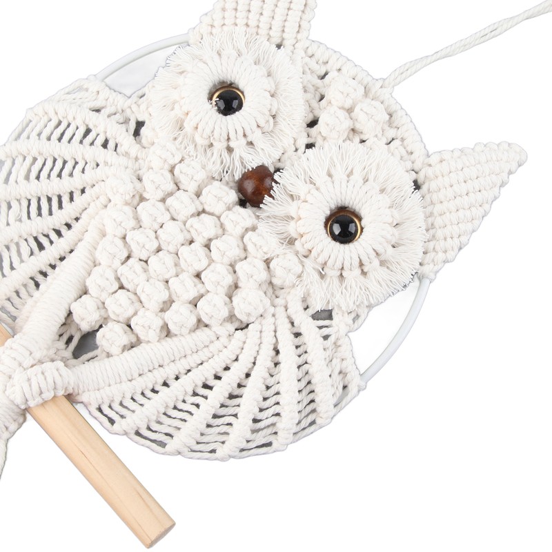 Owl Macrame Wall Hanging Hand Woven Boho Tapestry Owl Macrame