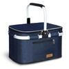 LIQING 35L Picnic Basket 2 Layers of Internal Pockets Leak-Proof