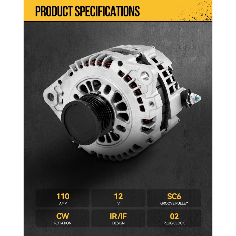 KAC Alternator Compatible With 2002-2006 Altima 2.5L, 2002-2006 Sentra 2.5L(110