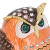 Owl Trinket Box Cute Appearance Brown Metal Jewelry Box for