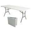 6' White Folding Table