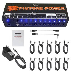 pigtone Guitar Power Supply 10 Isolated DC Output for 9V/12V/18V Effect Pedal PD-02 w...