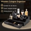 Cokritsm Wooden Cologne Organizer for Men Women, 3 Removable Tier
