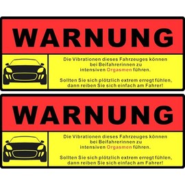 Pure Print Cut Funsticker Achtung Vibration 10x5,5cm - Selbstklebender Aufkleber für Auto, LKW, Motorrad, Traktor - Wasserfest, UV-Schutz, Waschstraßenfest (Fahrzeug)