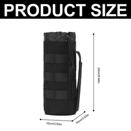 Tactical Bottle Holder Molle Bottle Holder with Drawstring Molle Water Bottle Bag Bottle Holder Backpack Portable Water Container Pouch Bag for Outdoor Hiking Hunting Camping Training