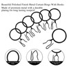Curtain Drapery Hanging 2inch-Internal Diameter - Curtain Rings with Hooks