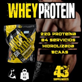 Proteína Whey Hidrolizada Bolsa 2.7kg + Pre Entreno Testo 43