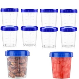 Fabselection 10 Pack Small Containers with Lids, Leakproof Condiment Containers with Screw Lids, Reusable Stackable Plastic Dip Sauce