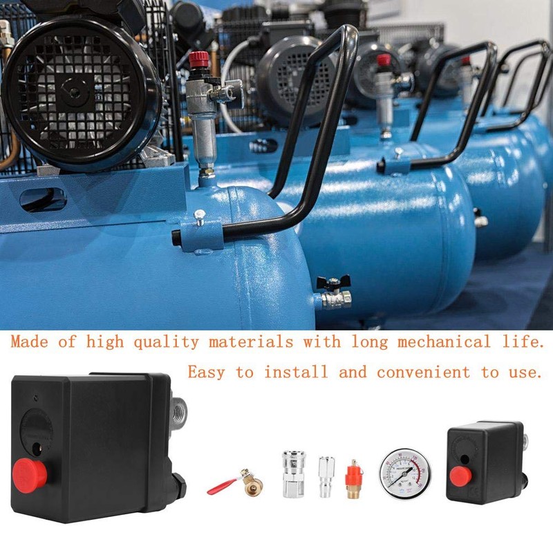 Pressure Switch, 380V 3-Phase 4-Hole Pressure Switch Control Valve G1/4"