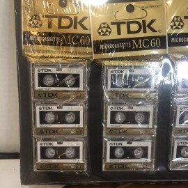 TDK Vintage  TDK MC60 12 Pack Microcassette Recording Tape NOS Sealed Pack